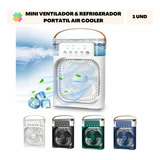 01 Mini Climatizador De Ar Com Reservatorio Para Agua E Gelo Cor Verde