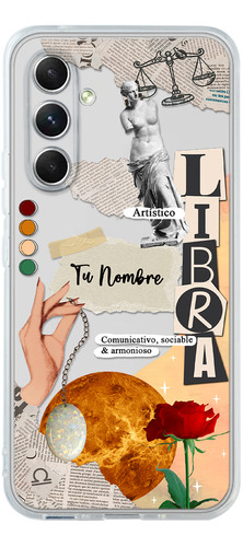 Funda Para Galaxy Mujer Signo Zodiaco Libra Con Tu Nombre