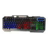 Teclado Metalico M-888 Plateado Conexión Usb 2.0 Luces Rgb 