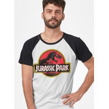 Camiseta Raglan Jurassic Park Logo