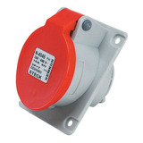 Tomada Industrial Emb 16a 2p+t Vm 380v-n-3049 Steck Cor Vermelho