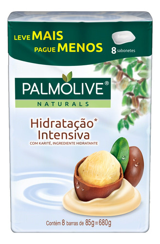  Palmolive Naturals Hidratação Intensiva Kit Sabonete Em Barra Com 8 Unidades De 85g