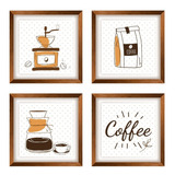 Quadros Decorativos Cozinha Café Kit Com 4 - 20x20 Cm