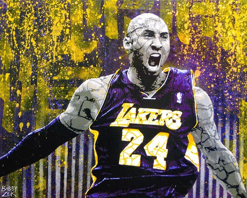 Quadro Em Tecido Canvas Kobe Bryant Lakers Decoração Sala