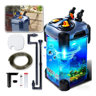 Filtro Para Pecera 1000l\u002Fh Filtros Canasta Externo Acuario,filtro Pecera, Canister Con Rayos Uv | Envío gratis