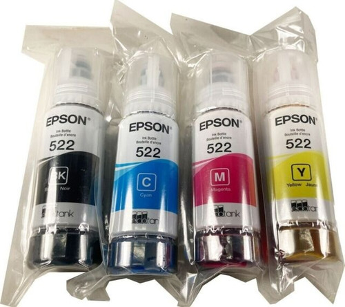 Combo X4 Tintas Originales Epson 522 En Bolsa Sellada