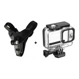 Combo Soporte Casco Para Gopro Hero 10 9 + Carcasa Sumergib