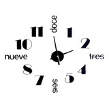 Reloj 3d De Pared Negro/ Madera 6 Mm/ 75x75 Decorahd