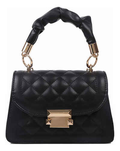 Bolso Bandolera Para Mujer Moda Con Hebilla Metálica Negro