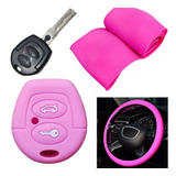 Cubre Volante + Funda Llave Silicona - Fox Suran Vw - Rosa