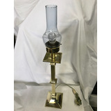 Lámpara De Mesa Bronce X 72 Cm Altura Con Brisero Cristal