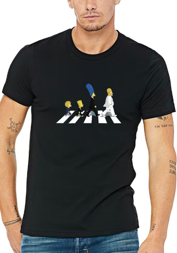 Polera Estampada Con Diseño Simpsons Beatles 