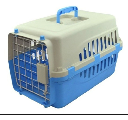 2 Pzs. Transportadoras Para Perro Y Gato Raza Pequeña/junior Color Azul Cielo