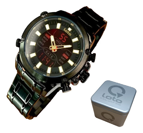 Reloj Hombre Loto Acero Dual Water Resist Análogo + Digital