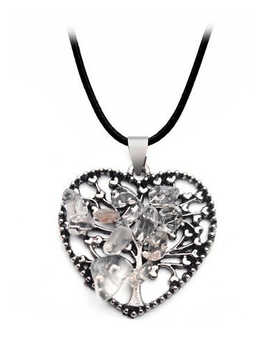 Collar Cuarzo Arbol De La Vida Corazon + Estuche Dayoshop