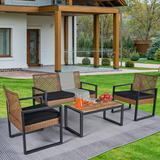 Set Muebles De Patio Rattan 4pcs