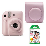 Cámara Instantánea Fujifilm Instax Kit Mini 12 + 20 Fotos + Funda Blossom Pink