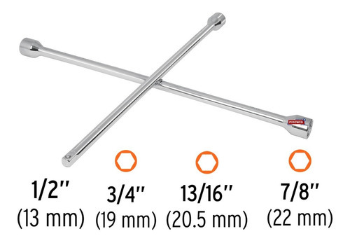 Llave Cruz Para Auto Reforzada 20 Pulgadas Acero Cromada 