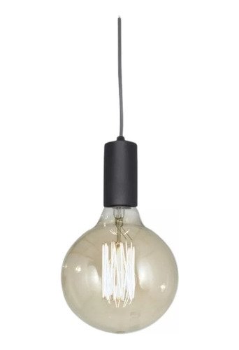 Colgante Portalampara Negro Blanco Ideal Led Vintage E27 