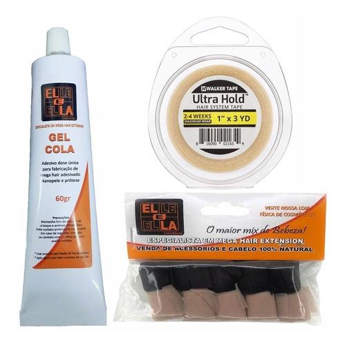 1 Gel Cola De 60g + 1 Fita Ultra Wold 3m + 1 Nano Extension