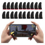  Dedales Guantes Fundas Dedos Gamer Antisudor Touch Negro 20