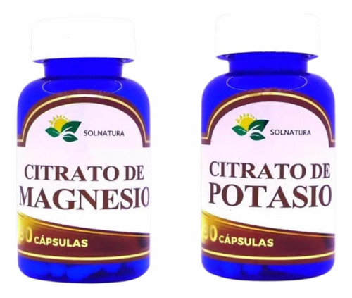 Citrato Magnesio Y Citrato Potasio (90 Caps De500 Mg C/u)