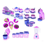 Kit Cafeteria Brinquedo Menina Bolo Sorvete Registradora 64p