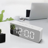 Reloj Digital Alarma Numeros Grandes Fechador Led Blanco Ter