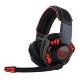 Fone De Ouvido Gamer Headset Luz Led Celular Note Ps4 Xbox Cor Preto Cor Da Luz Vermelho