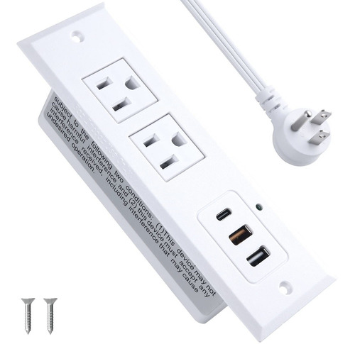 Junnuj - Regleta De Alimentación Empotrada Pd De 20 W Usb C,