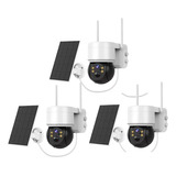 X3 Camara Ip Solar Wifi Cámara Exterior Ptz Vigilancia 360°