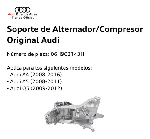 Soporte De Alternador Compresor Audi Q5 2009 Foto 2