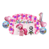 Kit Decoracion Cumpleaño Globos My Little Pony Pinkie Pie 80