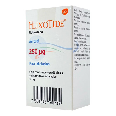 Flixotide Suspensión En Aerosol 250 Mcg, 1 Aerosol 60 Dosis | Meses sin interés