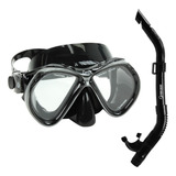 Conjunto Máscara Silicone Snorkel Mergulho Pesca Fun Dive