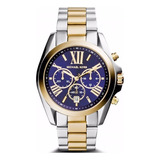 Relógio Michael Kors Feminino - Mk5976/5an Cor Da Correia Misto Cor Do Bisel Dourado Cor Do Fundo Azul