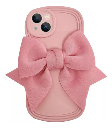 Funda De Teléfono Robusta Pink Bow Wave Edge