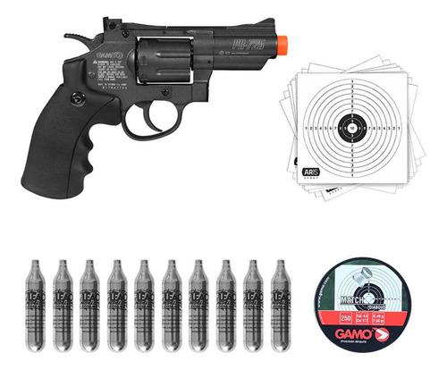 Revolver Full Metal Co2 Gamo Pr-725 4.5 + Alvo Co2 Chumbinho