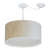 Lustre C/ Desvio De Centro Md-4308 Cupula 50x30 Rustico Bege