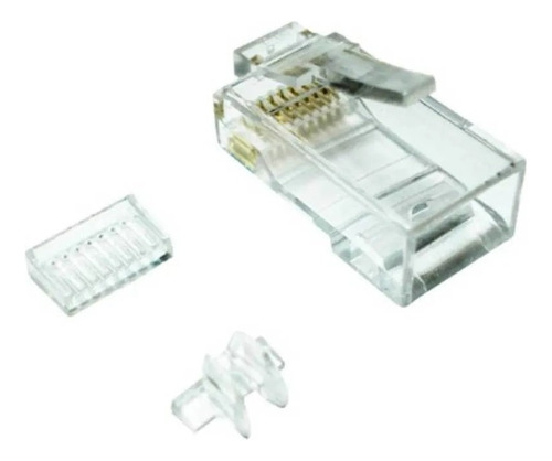 Kit Conector Rj45 Cat6 Com Guia Com 50 Unidades