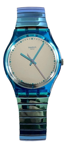Reloj Swatch Flexicold Gl117b Mujer Adultos Azul Acero