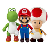 Kit Bonecos Super Mario Bross Yoshi Toad Diversão Crianças