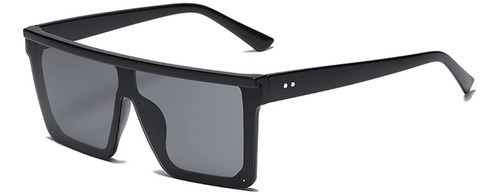 Gafas Lentes Sol Negro Rectangular Marco Grande Moda Unisex