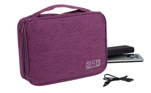 Bolsa Almacenamiento Organizador Digital Viaje Tamaño Grande Color Violeta