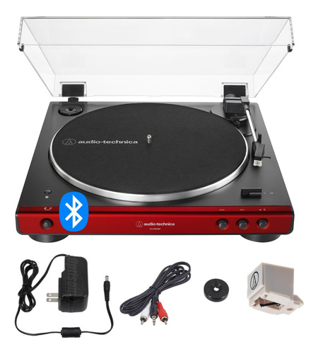 Toca Discos Bluetooth Audio Technica At-lp60x Automático Red