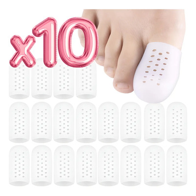 10 Pares Protectores Dedo Gordo Pie Silicón Callos Ampolla F Blanco