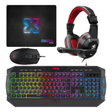 Kit Gamer Combo Teclado Mausers 4 En 1 Set Retroiluminado