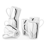 Veweet Juego De 6 Tazas De Café, Tazas De Café Grandes De 16