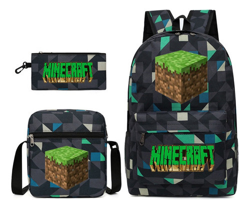 Para De Minecraft Tres Set Estudiantes De Piezas Mochilas De