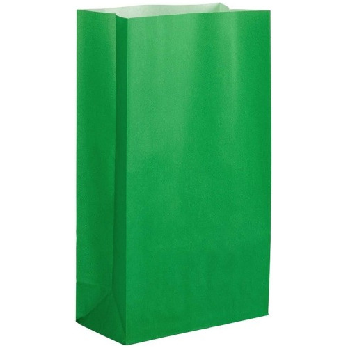 Bolsitas De Papel Color Verde X 10 U Souvenir Cumple 11x24 